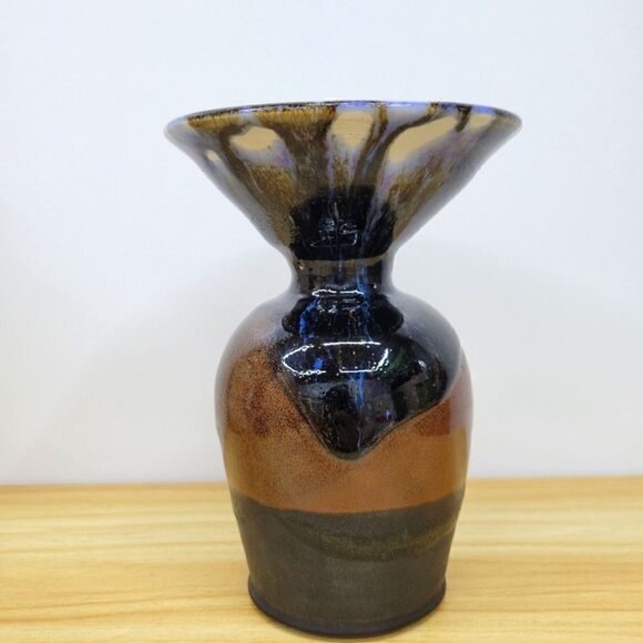 Vintage Drip Glazed Studio Pottery Vessel Vase - Picture 14 of 15